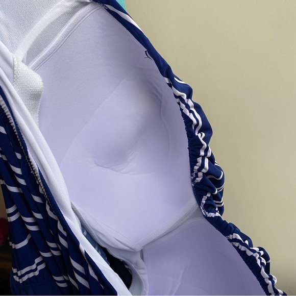 Bal Harbour Hip-Minimizer Bandeau Blouson Swim Romper with Pockets plus size 22W - Picture 6 of 8